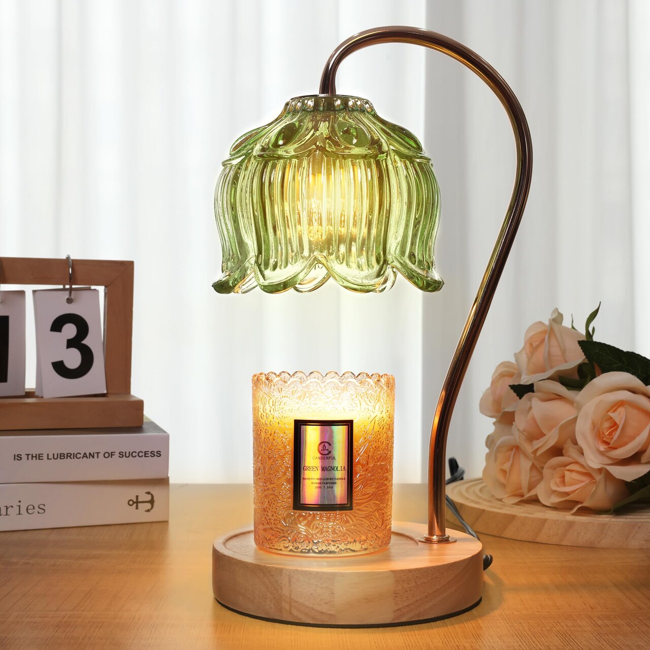 Flower Candle Warmer Lamp with Timer & Dimmer - Fits All Jar Scented Candles - Christmas & Mother's Day Gift for Women,Mom,Her